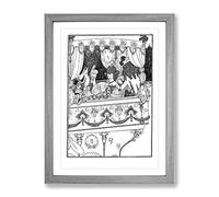 The Barge By Aubrey Beardsley Classic Painting Framed Print | A2 Oak Framed Wall Art | Ready to Hang | Classic Historical Picture | Living Room Bedroom Lounge Office