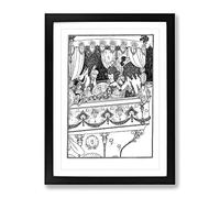 The Barge By Aubrey Beardsley Classic Painting Framed Print | A4 Black Framed Wall Art | Ready to Hang | Classic Historical Picture | Living Room Bedroom Lounge Office