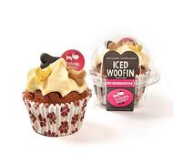 Dog Treats - Carob Woofin With Vanilla Frosting For A Dog Birthday. Dog Birthday Cake - Natural Dog Treats And Puppy Treats. Made In The UK By The Barking Bakery.