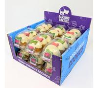 The Barking Bakery Christmas Pudding Dog Cookie - Case of 12 x 55g Festive Vanilla Cookies with Iced Decoration & Crunchy Bone | Handmade Gourmet Dog Biscuits - Human Grade Ingredients - Meat Free