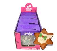 The Barking Bakery Yappy Woofmas Christmas Star Cake for Dogs - Limited Edition Vanilla Sponge with Yoghurt Drizzle & Festive Toppings - Handmade Dog Christmas Treat - Case 4 x154g