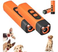 The BarkShield Pro, 25khz Anti-Barking Control for Large/Aggressive Dogs, Dog Bark Deterrent Device with LED Flashlight, 35ft Range Anti-Barking Device for Training to Improve Bad Behavior (Orange*2)