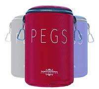 The Barkworth & Hathaway Peg Bag - Waterproof & Zip-Top Clothes Peg Holder with Shoulder Strap & Hook | Durable 1680D Nylon | Weather-Resistant Storage for Washing Line Pegs - Grey, Blue, Pink