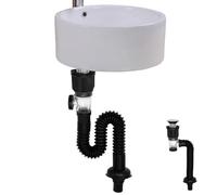 The Basin Drain Hose - Adaptive Drain with Flexible Elasticity - Benefit from Tolless Installation Thanks to Quick Connections and Instant Sealing Design