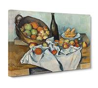 The Basket Of Apples By Paul Cezanne Canvas Print | Gallery Wrapped 30mm Frame Wall Art | 30x20 inches | Ready to Hang | Impressionist Still Life Picture | Living Room Bedroom Lounge Office