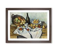 The Basket Of Apples By Paul Cezanne Classic Painting Framed Print | A4 Walnut Framed Wall Art | Ready to Hang | Classic Historical Picture | Living Room Bedroom Lounge Office