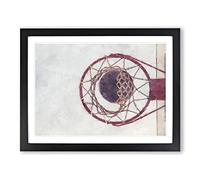 The Basketball Hoop Painting Modern Art Framed Wall Art Print, Ready to Hang Picture for Living Room Bedroom Home Office Décor, Black A4 (34 x 25 cm)