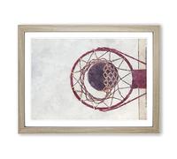 The Basketball Hoop Painting Modern Art Framed Wall Art Print, Ready to Hang Picture for Living Room Bedroom Home Office Décor, Oak A2 (64 x 46 cm)