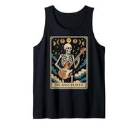 The Bass Player Bassist Guitarist Guitar Tarot Card Skeleton Tank Top