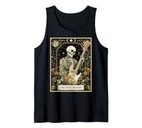 The Bass Player Bassist Guitarist Guitar Tarot Card Skeleton Tank Top