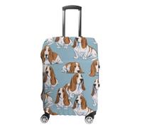 The Basset Hound Dog Luggage Case Cover Protective Suitcase Covers Anti Scratch Baggage Washable Fits 19-32 Inch L