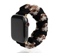 The Basset Hounds Dogs Scrunchie Watch Band Elastic | Polyester Wristbands Quick Release Replacement Straps Compatible with IWatch