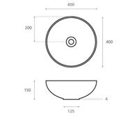 The Bath Collection Countertop Basin MICROCEMENTO 400x150mm Blue