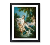 The Bath Of Venus Consoling Love By Francois Boucher Classic Painting Framed Print | A2 Black Framed Wall Art | Ready to Hang | Classic Love Picture | Living Room Bedroom Lounge Office