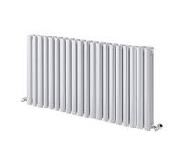 The Bath People 24532 Ingarsby Horizontal Double Panel Vertical Column Curved Design Radiator 600 x 1180-White