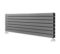 The Bath People 82467 Pinta Horizontal Double Flat Panel Modern Heating Designer Living Room Hallway Bathroom Radiator 1800 x 610 -Anthracite