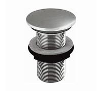 The Bath People Gun Metal Solid Brass Unslotted Click Clack Basin Sink Push Button Waste Pop Up