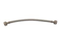 The Bath Plus Pipe Flexi Connector 1/2" x 1/2" Flexible Water Hose Plumbing 30cm in Silver The Bath Plus Silver