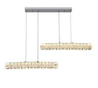 THE BATH PLUS TB+ Pendant Crystal 2-Light LED Chandelier Silver 3 Color Lights