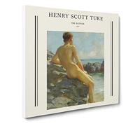 The Bather By Henry Scott Tuke Canvas Print | Gallery Wrapped 30mm Frame Wall Art | 20x20 inches | Ready to Hang | Classic Picture | Living Room Bedroom Lounge Office