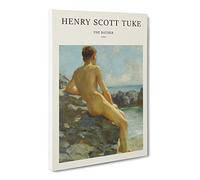 The Bather By Henry Scott Tuke Canvas Print | Gallery Wrapped 30mm Frame Wall Art | 30x20 inches | Ready to Hang | Classic Picture | Living Room Bedroom Lounge Office