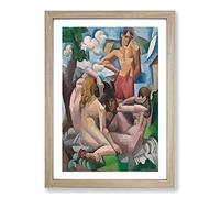 The Bathers by Roger De La Fresnaye Framed Print | A2 Oak Framed Wall Art | Ready to Hang | Modern Nature Picture | Living Room Bedroom Lounge Office