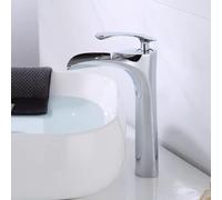 The Bathroom countertop Basin All-Copper Waterfall Hand washbasin Faucet, Bright Silver high