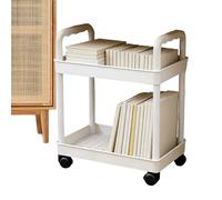 The bathroom rolling cart offers versatile storage thanks to its two-tier design, making it convenient as a mobile stand for various needs.Equipped with fluid moving wheels