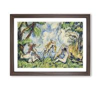 The Battle Of Love By Paul Cezanne Classic Painting Framed Print | A2 Walnut Framed Wall Art | Ready to Hang | Classic Love Picture | Living Room Bedroom Lounge Office