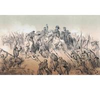 The Battle of Palestro after a work by Gustave Dore. The Battle of Palestro 30-31 May 1859 is thought to be the last European battle in which a European monarch participated. In the illustration Dore