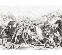 The Battle of Ticinus November 218 BC during the Second Punic War. The Carthaginian forces of Hannibal defeated the Roman army under Publius Cornelius Scipio. After a 19th century work by Bartolomeo