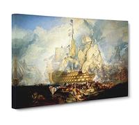 The Battle Of Trafalgar By Joseph Mallord William Turner Canvas Print for Living Room Bedroom Home Office Décor, Wall Art Picture Ready to Hang, 30 x 20 Inch (76 x 50 cm)