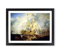 The Battle Of Trafalgar By Joseph Mallord William Turner Classic Painting Framed Wall Art Print, Ready to Hang Picture for Living Room Bedroom Home Office Décor, Black A2 (64 x 46 cm)