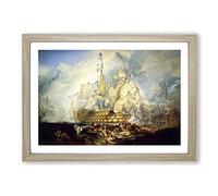 The Battle of Trafalgar by Joseph Mallord William Turner Framed Print | A2 Oak Framed Wall Art | Ready to Hang | Modern Nature Picture | Living Room Bedroom Lounge Office