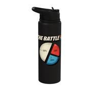 The Battle Pie Chart Humor Knowing Half The Battle Stainless Steel Insulated Water Bottle