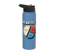 The Battle Pie Chart Humor Knowing Half The Battle Stainless Steel Insulated Water Bottle