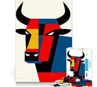 The Bauhaus Bull Jigsaws 1000 Pieces for Adults Brain Challenge Toy Peaceful Time Clear Cut Art Collectible (38x26cm)