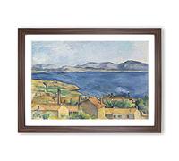 The Bay of Marseille by Paul Cezanne Framed Print | A2 Walnut Framed Wall Art | Ready to Hang | Modern Historical Picture | Living Room Bedroom Lounge Office