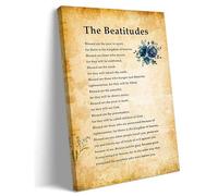 The be atitudes Wall Art Framed Quotes Poster Vintage Matthew 5 3-12 Bible Verses Wall Art Religious Quotes Inspirational Posters Framed (12x18 inch)