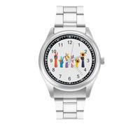The Be Kind Sign Language Art Men's Stainless Steel Quartz Watch