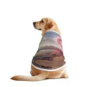 The Beach and Fireworks at Sunset Dog Shirt Vest Dog Clothes- Breathable Cooling for Big Dogs, Sun Protection Comfort Wear for Golden Retriever, Husky, Alaska Outdoor Activities XX-Large