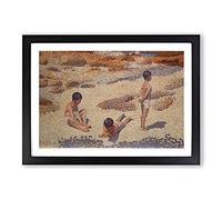 The Beach at Cabasson by Henri-Edmond Cross Framed Print | A2 Black Framed Wall Art | Ready to Hang | Modern Religious Picture | Living Room Bedroom Lounge Office