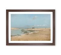 The Beach at Low Tide by Edgar Degas Framed Print | A2 Walnut Framed Wall Art | Ready to Hang | Modern Beach Picture | Living Room Bedroom Lounge Office