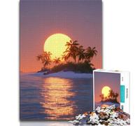 The Beach at Sunset 1000 Piece Jigsaw Puzzle for Adults And Teenagers,Toys Educational Games Stress Relieving Suitable for Desktop Decoration 38x26cm