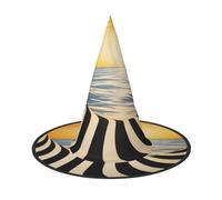 The beach at sunset Halloween Witches Hats Witch Headbands Wizard Hat Costume Accessories Cosplay for Party Masquerade Foldable 3 PCS