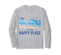 The Beach Is My Happy Place Cruise Summer Family Vacation Long Sleeve T-Shirt