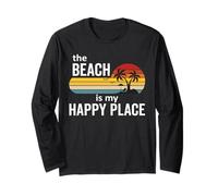 The Beach Is My Happy Place Cruise Summer Family Vacation Long Sleeve T-Shirt