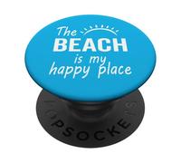 The Beach Is My Happy Place Cruise Summer Family Vacation PopSockets Adhesive PopGrip