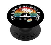 The Beach Is My Happy Place Cruise Summer Family Vacation PopSockets Adhesive PopGrip