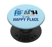The Beach Is My Happy Place Cruise Summer Family Vacation PopSockets Adhesive PopGrip